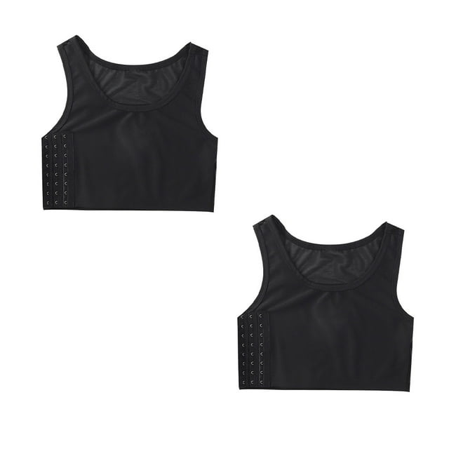 Qarigey Chaleco de verano para mujer, chalecos moldeadores de Color sólido, camiseta sin mangas para el pecho, camisetas sin mangas transpirables para Prendas para la parte del cuerpo Negro L Qarigey FS11407-07