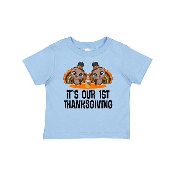 Inktastic Twins First Thanksgiving Turkey Boys or Girls Baby T-Shirt