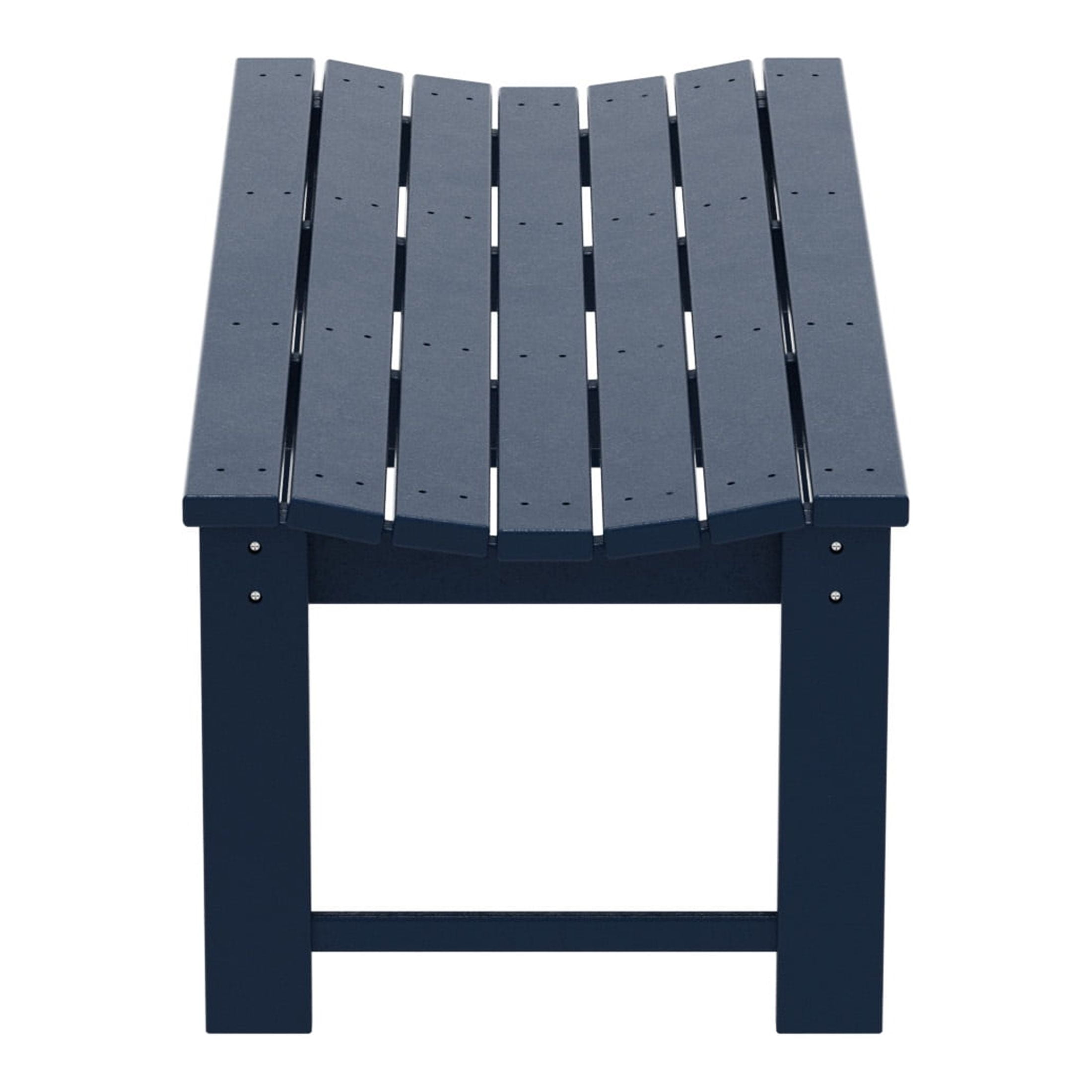 GARDEN Plastic Adirondack Backless Outdoor Bench for Patio Entryway, Navy Blue