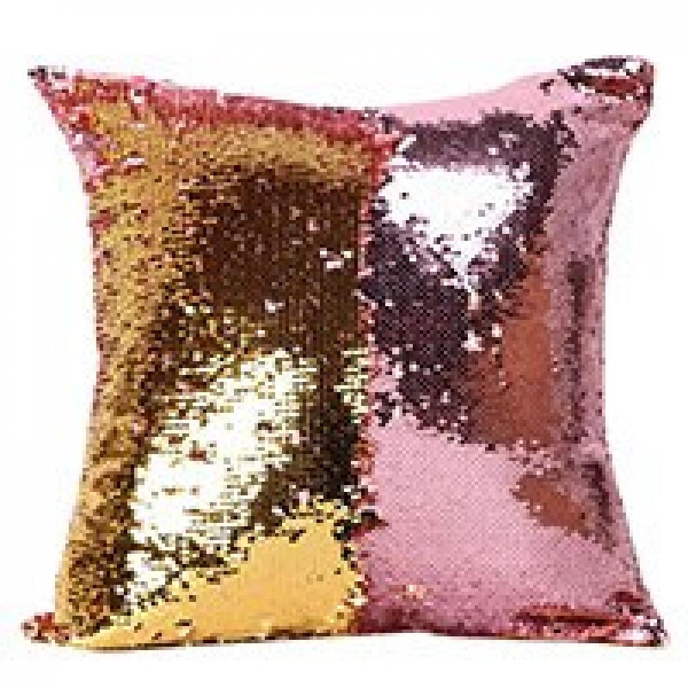 Reversible Mermaid Pillow Sequin Cover Glitter Sofa Car Cushion Case Double US 