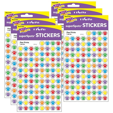 UPC: 0194629033225 | TREND Paw Prints superSpots Stickers 800 Per Pack 6 Packs