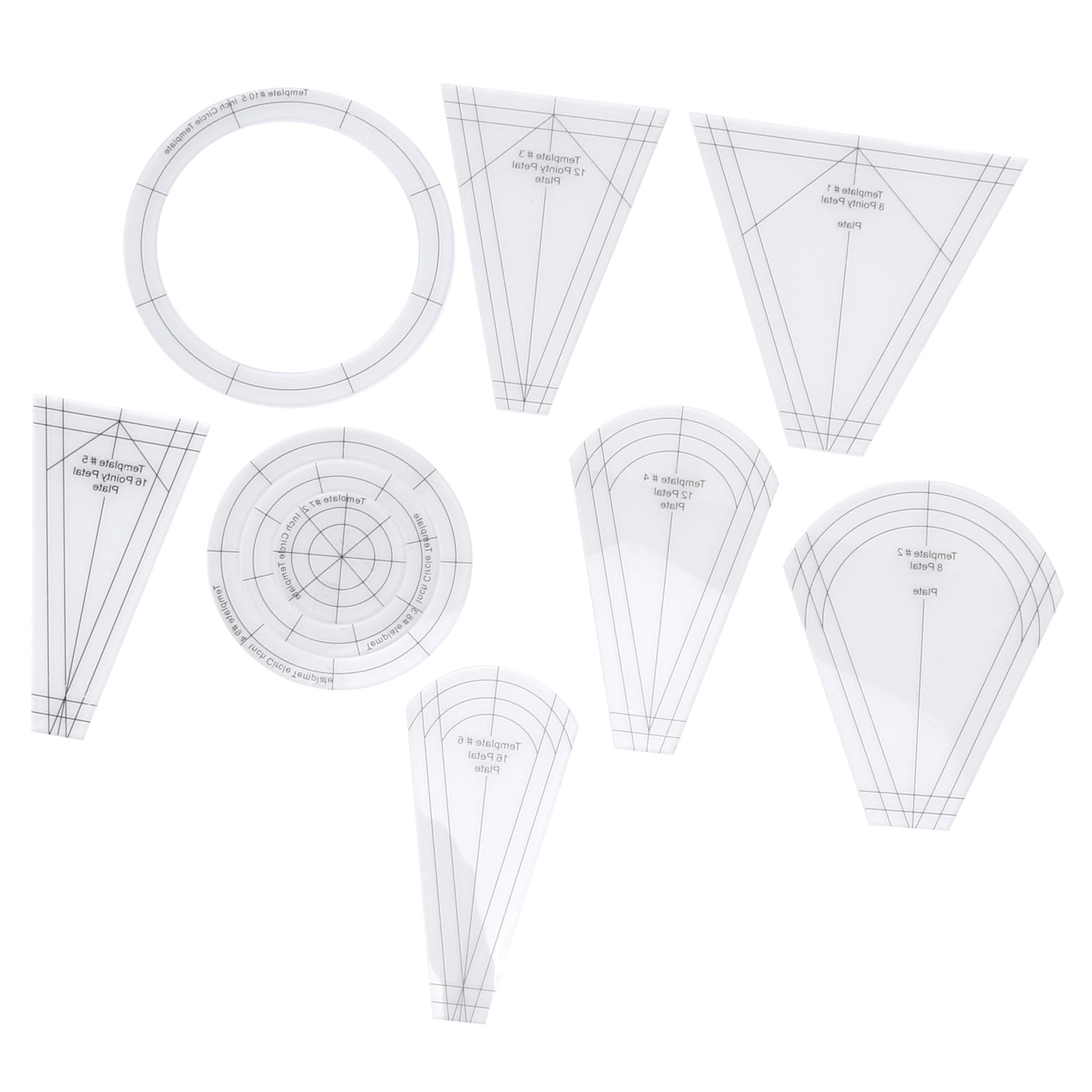 Tebru Sewing Supplies Sewing Accessories Quilting Rulers Multifunctional Transparent Acrylic Sewing Templates Sets For