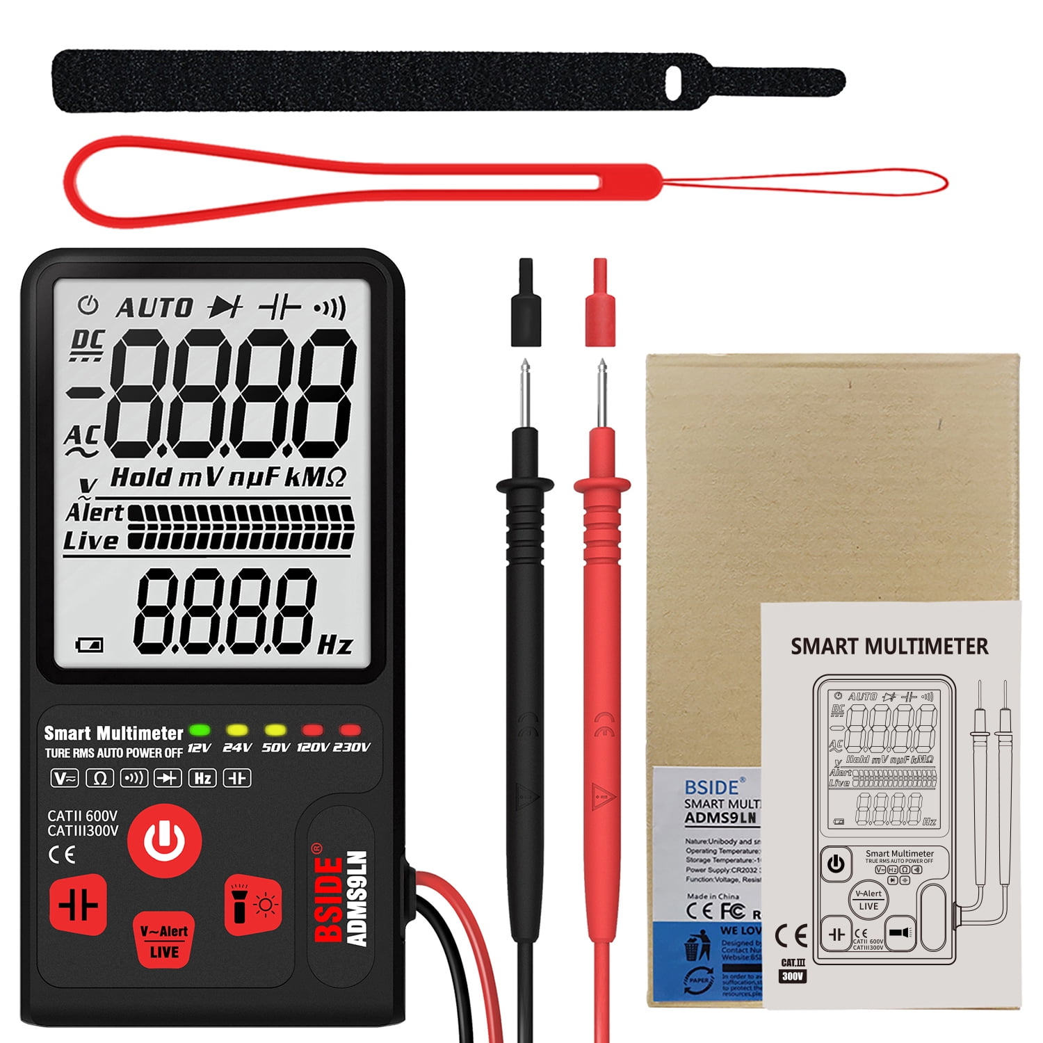 BSIDE 9999 Counts Smart Multimeter True RMS Digital Multimeter