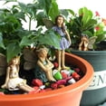 thumbnail image 4 of 6 Pieces Miniature Fairies Accessories Mini Figurines with Stick Little Girl Sculpture Yard Ornaments Potted Plants Resin Decor for Outdoor Garden Lawn Decoration, 4 of 6