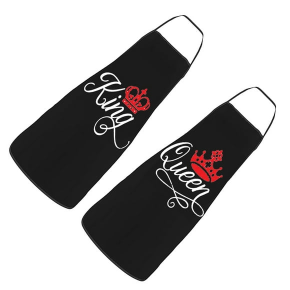 relayinert 2pcs Polyester And Gifts Couples Aprons For Cooking Gift Idea For Husband And Wife Easy To Clean Black B