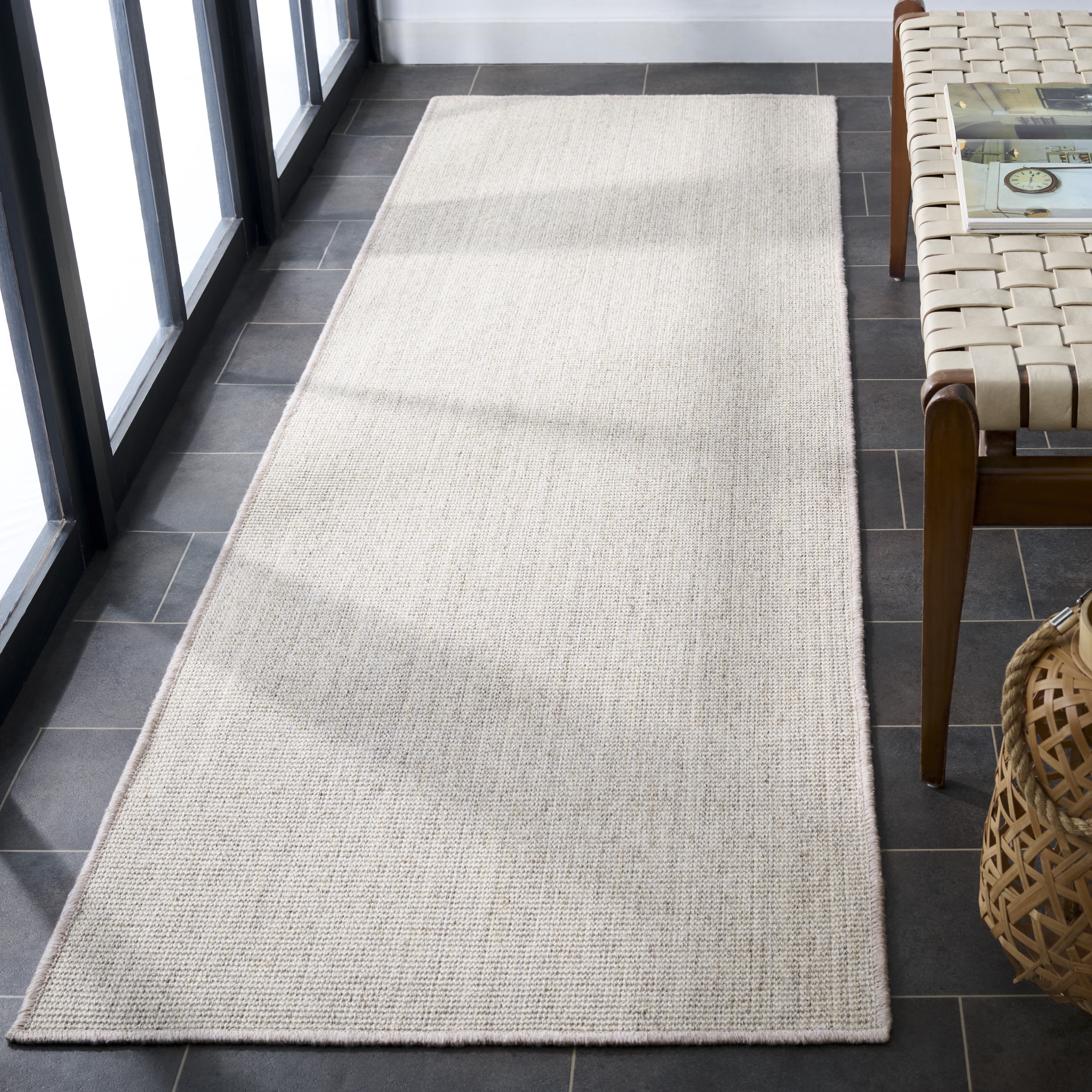 Safavieh Natural Fiber Callista Solid Runner Rug, Marble/Gray, 2'6" x 8'