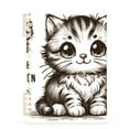 thumbnail image 2 of Cartoon Cute Little Cat Ring Binder Notebook Journey Note Diary College Ruled Spiral Notebook Study Loose Leaf Paper A5 60 Pages, 2 of 8