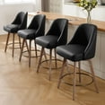 thumbnail image 3 of ANMINY Counter Height Bar Stools Set of 1, 26" Seat Height Upholstered Linen Fabric Swivel Barstools with Mid-Back Modern Chairs Island Stools for Home Bar Kitchen Pub, 3 of 12