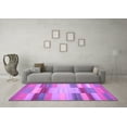 thumbnail image 3 of Ahgly Company Indoor Round Abstract Purple Contemporary Area Rugs, 4' Round, 3 of 4
