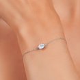 thumbnail image 4 of Gem Stone King 925 Sterling Silver White Moissanite Solitaire Bracelet for Women (0.90 Cttw, Oval Cut 7X5MM, Fully Adjustable up to 9 inch), 4 of 6