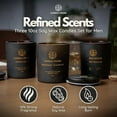 thumbnail image 3 of Mens Luxury Candles Christmas Gift Set – 3×10oz Masculine Scented Soy Wax Aromatherapy Candles – Sandalwood, Whiskey Tobacco, Mahogany Teakwood – Long Lasting, Non Toxic, Home, Office, Man Cave Decor, 3 of 7