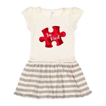 

Inktastic Autism Awareness Be Kind Red Puzzle Piece Gift Toddler Girl Dress