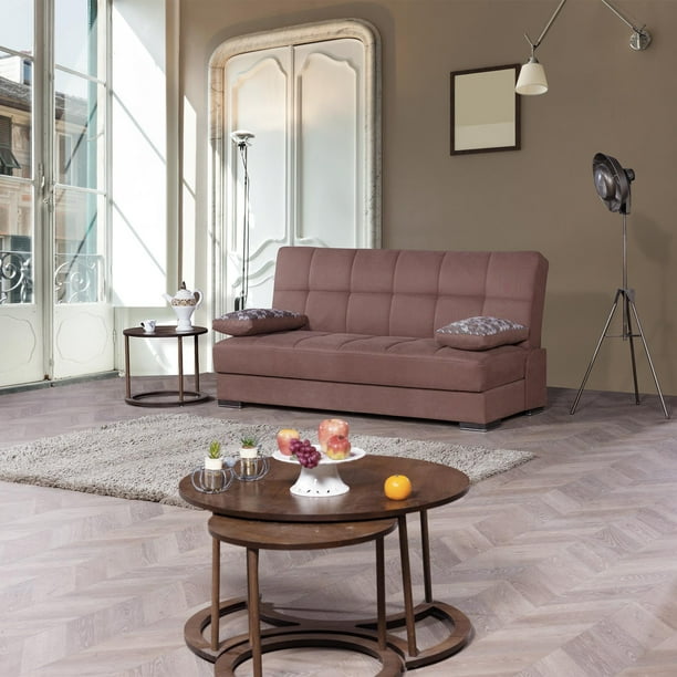 Soho Armless Sleeper Sofa Bed with Storage