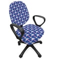 thumbnail image 1 of Abstract Office Chair Slipcover, Rhombus Look Repeating Geometrical Squares and Circles, Protective Stretch Decorative Fabric Cover, Standard Size, Violet Blue Pastel Pink, by Ambesonne, 1 of 5
