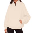 thumbnail image 1 of Hauts à Manches Longues pour Femmes Mode Décontractée Couleur Unie Zip Col à Revers Poches Pull à Manches Longues Blouse Blouses à Manches Longues pour Femmes Hauts à Manches Longues pour Femmes, 1 of 8