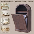 thumbnail image 6 of SinCiDo Arched Laundry Hamper Cabinet, 10 Gallon Fluted Hidden Garbage Can Cabinets with Laundry Basket, Free Standing for Bathroom & Kitchen, Brown, 6 of 6