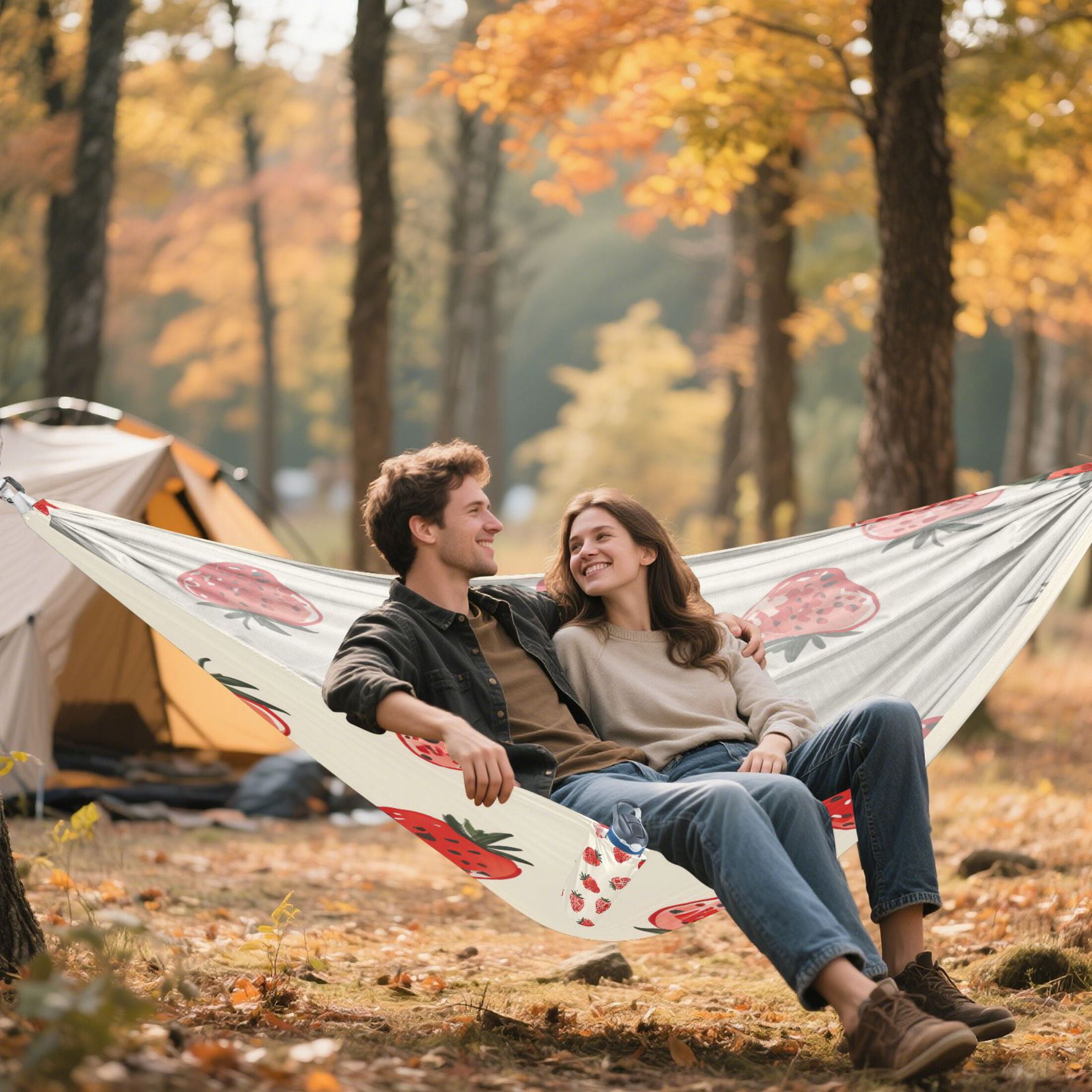 Hammock Camping Hammock Nylon Portable Hammock Travel Camping Hammock Small Strawberry