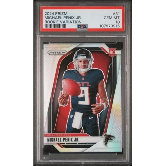 Graded 2024 Panini Prizm Rookie Variation Michael Penix Jr #31 Rookie RC Football Card PSA 10 Gem Mint