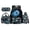 Blue Soccer, variant on HUIACONG Red Drip Baseball School Backpack for Kids 17 Inch 4-Piece Set with Lunch Bag & Pencil Case, Water-Resistant, for Grades K-5