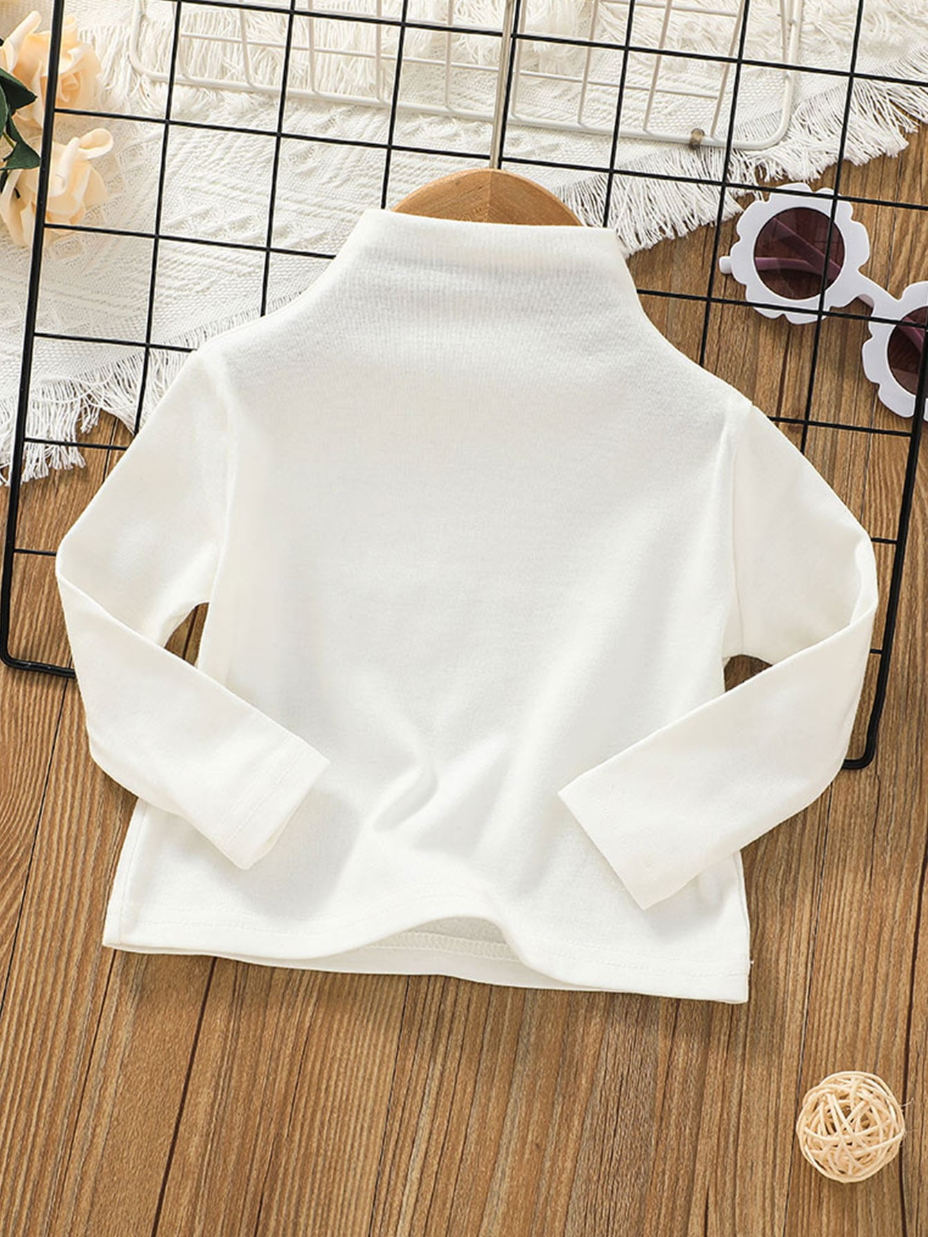 White Baby Solid Funnel Neck Top 80 S042E - Walmart.com