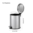 thumbnail image 2 of Bote de basura EKO Serene 5L acero inoxidable con cubo interior cierre suave, 2 of 5