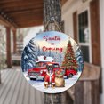 thumbnail image 3 of Santa is Coming Boxer Merry Christmas Xmas Noel Truck Tree Round Wood Sign Boxers Dog Lover Gifts Idea Hanging Wall Home Decor - 02023, 3 of 5