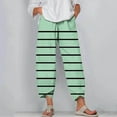 thumbnail image 2 of SHTXOZHI Summer Pants for Women Casual Print Capri Pants with Pockets Elastic Waist Wide Leg Trousers, 2 of 5