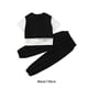 thumbnail image 5 of Qarigey Conjunto de 2 piezas de ropa de verano para niñas y adolescentes, camiseta de empalme de manga corta, pantalones, ropa, chándal, conjuntos de ropa Negro 130cm, 5 of 6