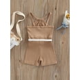 thumbnail image 4 of Coduop Toddler Baby Girls Summer Bodysuit Playsuit Ribbed Sleeveless Jumpsuit,with Belt Bag, 4 of 9