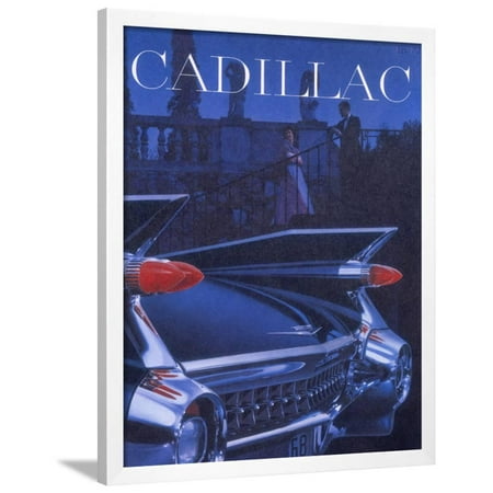 - Poster Advertising a Cadillac, 1959 Framed Print Wall Art