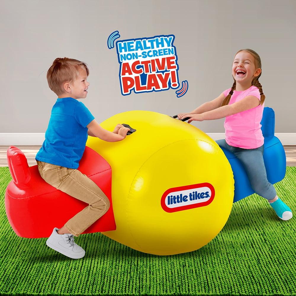 Little Tikes Inflatable Seesaw Rocker Ride-On – Indoor/Outdoor Bouncy Teeter Totter Toy for Kids Ages 4-8