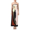 thumbnail image 1 of Gupgi Robe Tube Ample pour Femmes Épaules Dénudées Robe Contrastée Robe Longue d'Été Sans Bretelles, 1 of 9