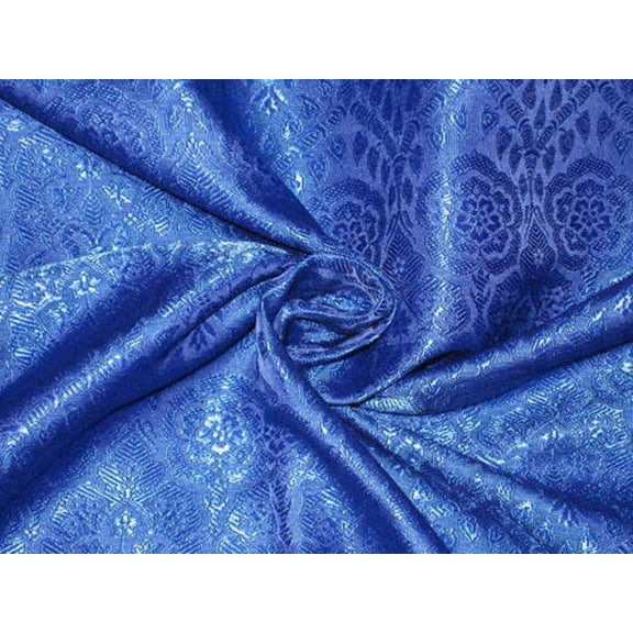 Silk Brocade fabric Royal Blue Color 44" wide BRO129[2]