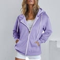 thumbnail image 2 of Women Oversized Zip Up Hoodie Fall Fashion 2025 Casual Fall Winter Jacket Trendy Long Sleeve Sweatshirt with Pocket, 2 of 6