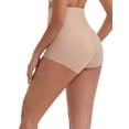 thumbnail image 3 of INSPIRE CHIC Women's High-Waisted Butt Lifting Underwear Tummy Control Ice Silk Lace Trim Breathable Control Panties XXL Beige, 3 of 6