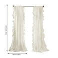 thumbnail image 3 of Curtain,Shabby Chic Modern Farmhouse Solid Color With Cascading Ruffle Border Pocket Light Filtering Window Curtain Panel White, 3 of 6