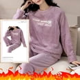 thumbnail image 4 of Conjuntos de Pijamas de franela para Mujer, ropa de dormir clásica con estampado a cuadros de peluche, ropa de casa de terciopelo Kawaii Girsl, Otoño e Invierno, 4 of 4