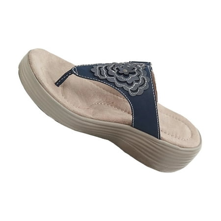 

Sandals Slippers Summer Thick-Soled Flowers Wedge Heels Heighten Shoes Comfortable Shoes