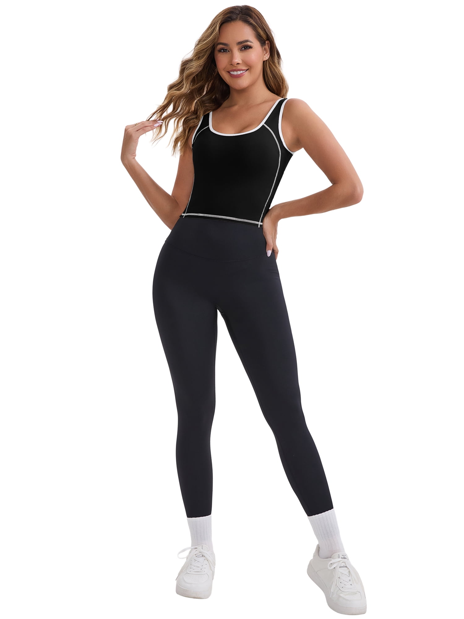 DARING DIVA Women's Nursing Tank Tops Colorblock Cropped Undershirts M Black