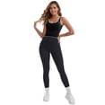 thumbnail image 5 of DARING DIVA Women's Nursing Tank Tops Colorblock Cropped Undershirts L Black, 5 of 6