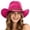 Hot Pink, variant on Farmer Hat Statement Hat With Design For Travel And Sun Classic Cowboy Style Headwear, One Size