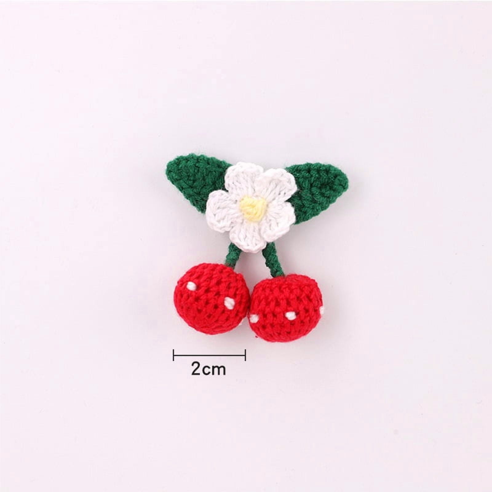 12 packs of DIY hair accessories, braided wool hand hooks, cherry cloth patches, clothing bag decoration, clothing accessories, embroidered cloth patches