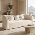 thumbnail image 2 of 91" Sherpa Fabric Sofa, Modern Comfy Couch with 3 Throw Pillows, Solid Wood Frame, Fully Assembled Living Room Sofa for Home or Apartment, 2 of 9