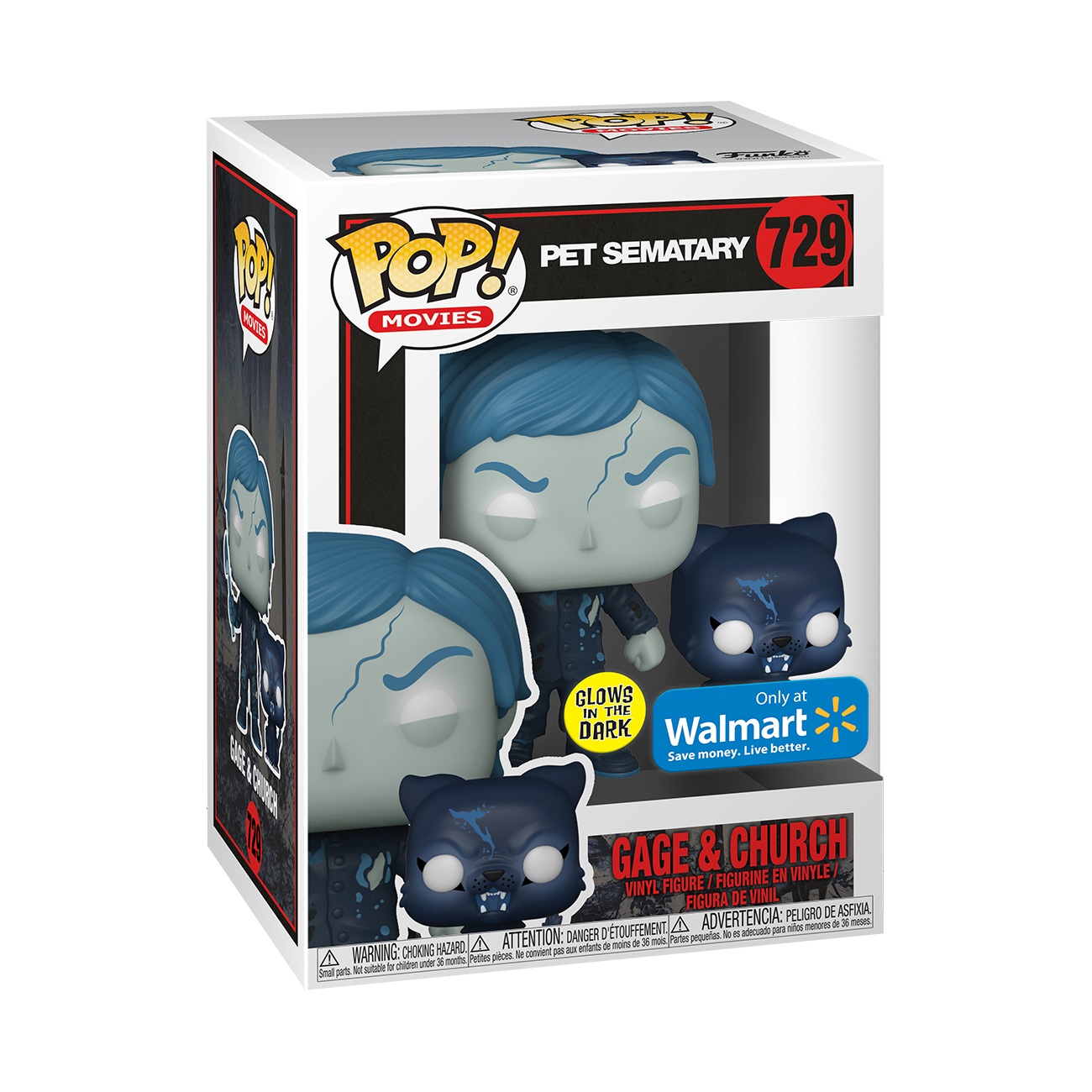Funko Pop! & Buddy: Pet Sematary - Undead Gage & Church (Glow) Vinyl Figure - Walmart Exclusive