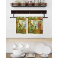 thumbnail image 3 of Abstract Yellow Kitchen Dish Towels for Drying Dishes Set of 2, Painting Buildings Geometric Modern Art Waffle Weave Microfiber Hand Tea Bathroom Towels Quick Dry & Absorbent Towel 15.7x23.6, 3 of 7