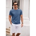 thumbnail image 5 of Men's Crew Neck T-Shirt Casual Muscle Tee Slim Fit Bodybuilding Athletic Casual T Shirt, 5 of 6