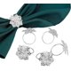 thumbnail image 4 of Xiao Hua 10 anillos para servilletas, de aleación, con diseño de flor hueca, con exquisitos adornos florales y diamantes de imitación para bodas, banquetes y cenas navideñas (plateados)., 4 of 5