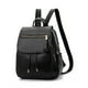 thumbnail image 2 of sweethay de cuero PU para mujer, mochilas escolares de gran capacidad con cremallera de Color sólido, ajustable para estudiantes, bolso Mochilas Negro sweethay AP012424-02, 2 of 6
