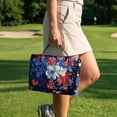 thumbnail image 3 of COEQINE US Flag Golf Cart Seat Towel Quilted Protective Cover with Carrying Handle, Universal Fit with Front Pockets, Fits for Most 2 Seats Club Car Patriotic Decor, American Flag Flower Heart, 3 of 8
