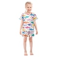 thumbnail image 3 of Shark Heart Pattern Summer Pajama Set Soft Cotton Short Sleeve Sleepwear 2PCS Pajama Sets Breathable Lounge Set Size 14Y, 3 of 7